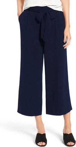 iChunhua Crop Wide Leg Pants for Women Business Casual Capris Dress Bottoms Dressy for Work with Belt Pockets in Saudi Arabia