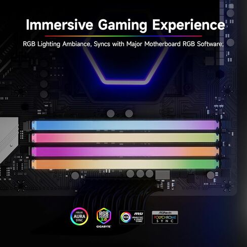 RGB DDR4 DRAM 32GB (2x16GB) 3600MHz DRAM مجموعة ذاكرة الكمبيوتر، عصا ذاكرة الوصول العشوائي PC لمحرري الفيديو، والمصممين ثلاثي الأبعاد، وعشاق الألعاب in Saudi Arabia