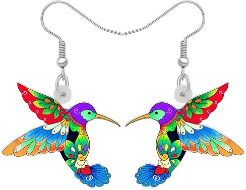Acrylic Hummingbird Earrings for Women Girls Creative Dangle Jewelry Festival Decorations Novelty Spring Bird Gifts in Saudi Arabia