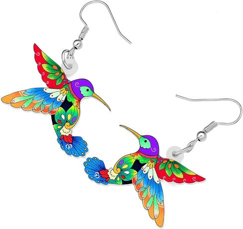 Acrylic Hummingbird Earrings for Women Girls Creative Dangle Jewelry Festival Decorations Novelty Spring Bird Gifts in Saudi Arabia