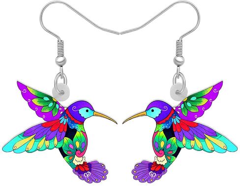 Acrylic Hummingbird Earrings for Women Girls Creative Dangle Jewelry Festival Decorations Novelty Spring Bird Gifts in Saudi Arabia