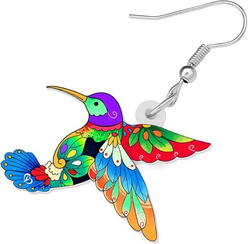 Acrylic Hummingbird Earrings for Women Girls Creative Dangle Jewelry Festival Decorations Novelty Spring Bird Gifts in Saudi Arabia