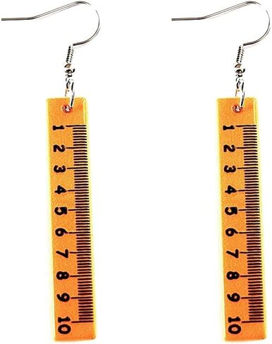 Teacher Earrings Rainbow Pencil Ruler Acrylic Creative Dangle Earrings For Women Girls Teachers Appreciation Day Back To School Fashion Jewelry Gifts in Saudi Arabia