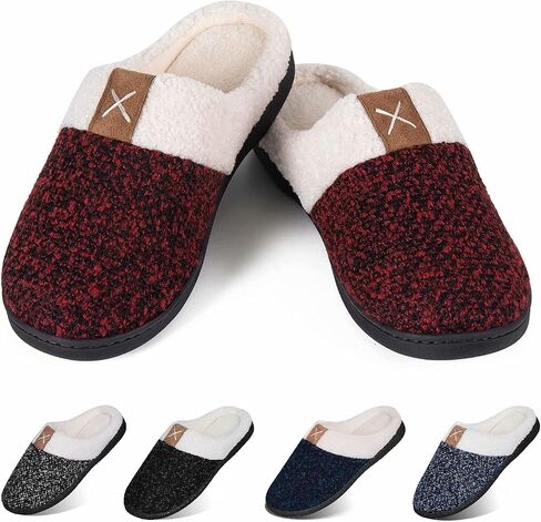 YALOX Women's Slippers Men's Warm Slippers Home Shoes Comfortable Memory Foam Anti-Slip House Cotton Shoes Indoor & Outdoor in Saudi Arabia