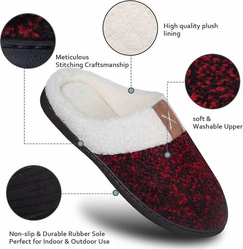YALOX Women's Slippers Men's Warm Slippers Home Shoes Comfortable Memory Foam Anti-Slip House Cotton Shoes Indoor & Outdoor in Saudi Arabia