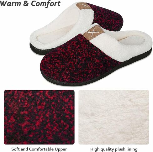 YALOX Women's Slippers Men's Warm Slippers Home Shoes Comfortable Memory Foam Anti-Slip House Cotton Shoes Indoor & Outdoor in Saudi Arabia