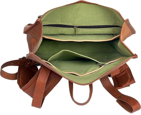 حقيبة ظهر جلدية كلاسيكية مصنوعة يدويًا من cuero للرجال للتخييم والسفر حقيبة ظهر مصنوعة من جلد الماعز الأصلي والحبوب الكاملة حقيبة ظهر للكمبيوتر المحمول للرجال والنساء حقيبة ظهر باللون البني in Kuwait