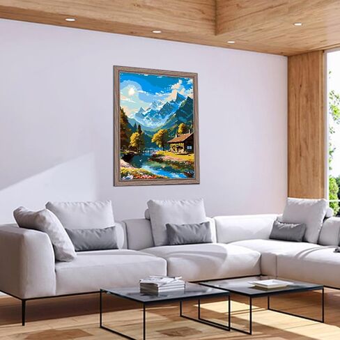 COMBYEO Landscape Paint by Numbers for Adults Beginner, Mountains Paint by Number on Canvas Without Frame, DIY Acrylic Paint by Numbers Kits for Gift Home Wall Decor 16X20inch in Saudi Arabia