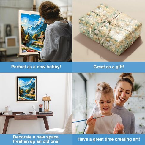 COMBYEO Landscape Paint by Numbers for Adults Beginner, Mountains Paint by Number on Canvas Without Frame, DIY Acrylic Paint by Numbers Kits for Gift Home Wall Decor 16X20inch in Saudi Arabia