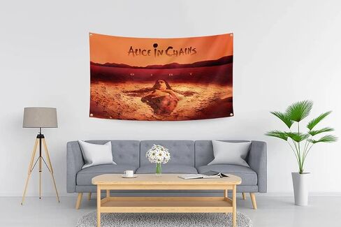 Alice Rock In Music Chains Band Dirt Tapestry Art Wall Hanging Rapper Music Album Cover Poster Flag for College Dorm Room Bedroom Men Cave Art Decotion 3x5 FT in Saudi Arabia