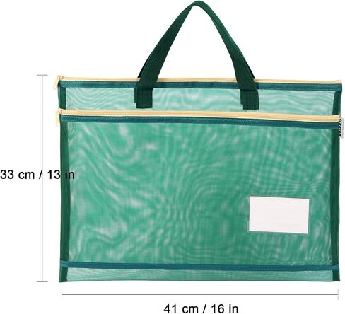 Large Mesh Art Portfolio Tote Zipper Bag, Light Weight 13x16 Carrying Storage Pouch For Poster, Sketching, and Drawing with Label in Saudi Arabia