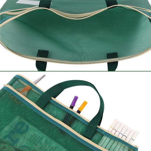 Large Mesh Art Portfolio Tote Zipper Bag, Light Weight 13x16 Carrying Storage Pouch For Poster, Sketching, and Drawing with Label in Saudi Arabia