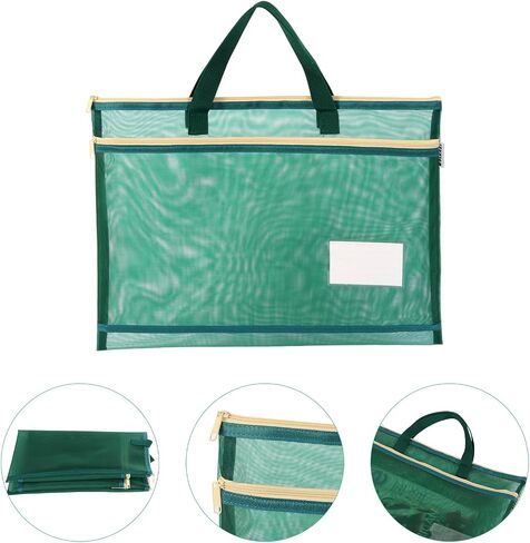 Large Mesh Art Portfolio Tote Zipper Bag, Light Weight 13x16 Carrying Storage Pouch For Poster, Sketching, and Drawing with Label in Saudi Arabia