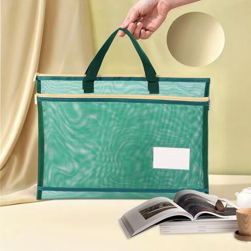 Large Mesh Art Portfolio Tote Zipper Bag, Light Weight 13x16 Carrying Storage Pouch For Poster, Sketching, and Drawing with Label in Saudi Arabia