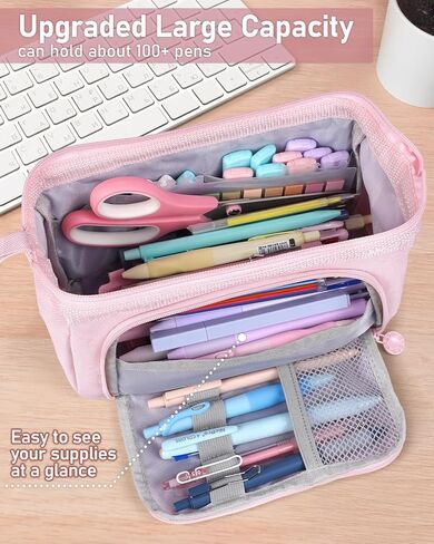 Nicpro 78 PCS Aesthetic School Supplies with Big Capacity Pen Case, 12 Pastel Highlighters, 12 Color & Black Ink Gel Pen,10 Mechanical Pencil, 6 Ballpoint Pen for Student Stationary College Essentials in Saudi Arabia