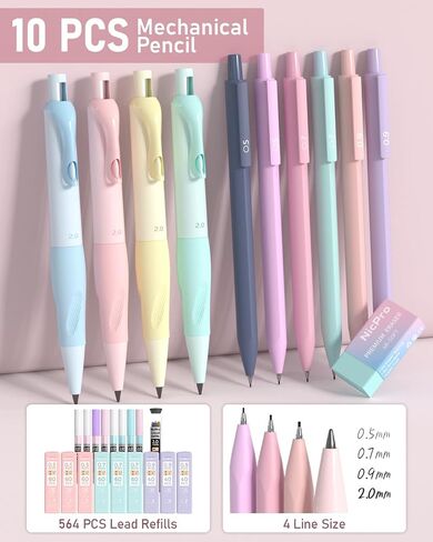 Nicpro 78 PCS Aesthetic School Supplies with Big Capacity Pen Case, 12 Pastel Highlighters, 12 Color & Black Ink Gel Pen,10 Mechanical Pencil, 6 Ballpoint Pen for Student Stationary College Essentials in Saudi Arabia