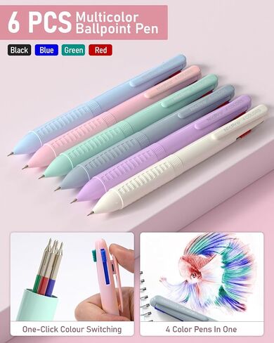 Nicpro 78 PCS Aesthetic School Supplies with Big Capacity Pen Case, 12 Pastel Highlighters, 12 Color & Black Ink Gel Pen,10 Mechanical Pencil, 6 Ballpoint Pen for Student Stationary College Essentials in Saudi Arabia