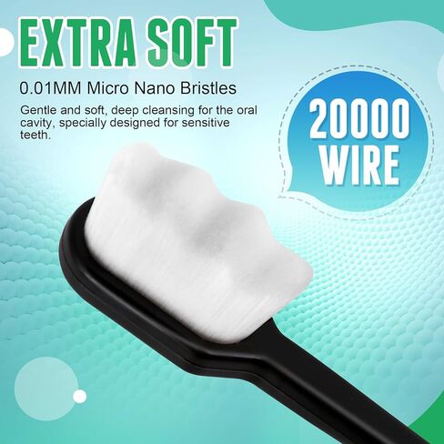 Navona 24 Pack Extra Soft Toothbrush for Sensitive Gums, Micro Nano Toothbrushes with 20000 Ultra Soft Bristles, Individually Wrapped Bulk Toothbrush, Protect Sensitive Gum, Excellent Cleaning Effect in Saudi Arabia