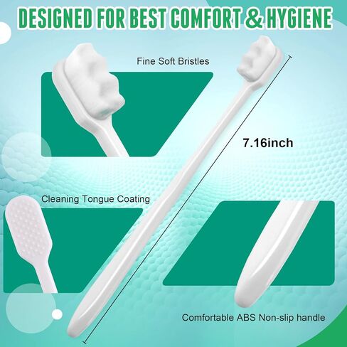 Navona 24 Pack Extra Soft Toothbrush for Sensitive Gums, Micro Nano Toothbrushes with 20000 Ultra Soft Bristles, Individually Wrapped Bulk Toothbrush, Protect Sensitive Gum, Excellent Cleaning Effect in Saudi Arabia