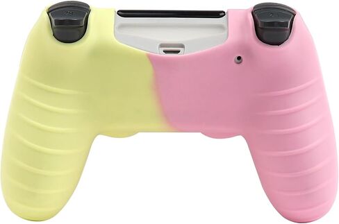 RALAN Pink Controller Skins for PS4, Silicone Controller Cover Skin Protector Compatible /PS4 Slim/PS4 Pro Controller with 2 Cute Thumb Grips Caps in Saudi Arabia