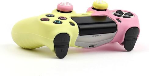 RALAN Pink Controller Skins for PS4, Silicone Controller Cover Skin Protector Compatible /PS4 Slim/PS4 Pro Controller with 2 Cute Thumb Grips Caps in Saudi Arabia