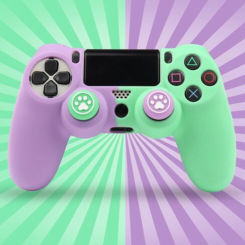 RALAN Pink Controller Skins for PS4, Silicone Controller Cover Skin Protector Compatible /PS4 Slim/PS4 Pro Controller with 2 Cute Thumb Grips Caps in Saudi Arabia