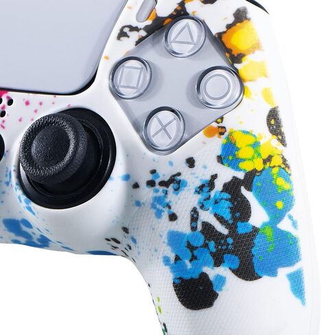 2 Pieces of Texture Printing ps5 accessories controller skin case cover Graffiti & PaintS with Pro Thumb Grips x 8 in Saudi Arabia