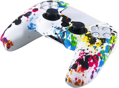 2 Pieces of Texture Printing ps5 accessories controller skin case cover Graffiti & PaintS with Pro Thumb Grips x 8 in Saudi Arabia