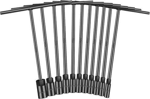 T-Handle Wrench Socket Set, Cr-V Steel T Wrench Set Metric Size(8mm,9mm,10mm,12mm,13mm,14mm), Wrench Tool Socket with Long Reach for Motorcycle Dirtbike Bicycle Repair (6 Pack) in Saudi Arabia