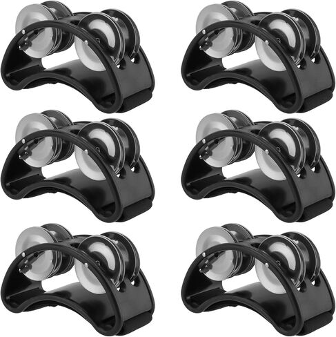 6 قطع من دواسة القدم، الدف، الدف، جرس القدم، الدف، الدف، آلة موسيقية، مجموعة الدف بالقدم السوداء لأداة ملحقات الجيتار الطبل in Kuwait