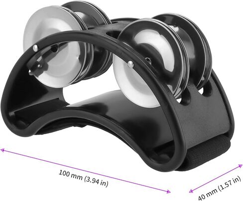 6 قطع من دواسة القدم، الدف، الدف، جرس القدم، الدف، الدف، آلة موسيقية، مجموعة الدف بالقدم السوداء لأداة ملحقات الجيتار الطبل in Kuwait