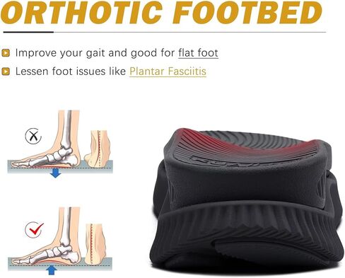 صنادل KuaiLu النسائية لتقويم العظام للمشي ودعم قوس القدم والتهاب اللفافة الأخمصية للسيدات للتعافي والرياضة في الهواء الطلق والسفر مفتوحة عند الأصابع وصنادل رياضية سميكة من الإسفنج وحزام قابل للتعديل أسود مقاس 9 in Kuwait