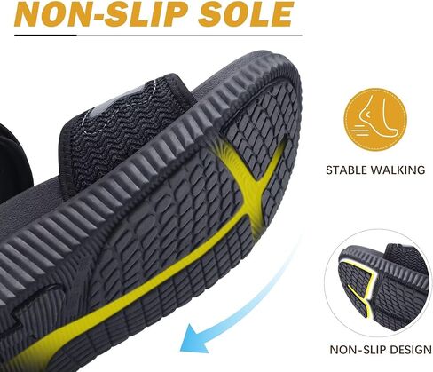 صنادل KuaiLu النسائية لتقويم العظام للمشي ودعم قوس القدم والتهاب اللفافة الأخمصية للسيدات للتعافي والرياضة في الهواء الطلق والسفر مفتوحة عند الأصابع وصنادل رياضية سميكة من الإسفنج وحزام قابل للتعديل أسود مقاس 9 in Kuwait