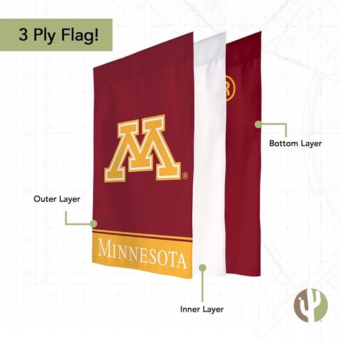 Desert Cactus University of Minnesota Garden Flag Golden Gophers Banner 100% Polyester (Design A) in Saudi Arabia