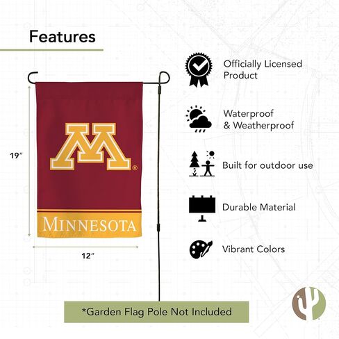 Desert Cactus University of Minnesota Garden Flag Golden Gophers Banner 100% Polyester (Design A) in Saudi Arabia