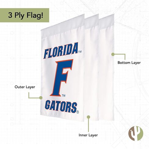 Desert Cactus University of Florida Garden Flag UF Gators Banner 100% Polyester (Design R) in Saudi Arabia