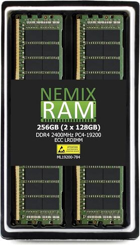 طقم 256 جيجا بايت 2x128 جيجا بايت DDR4-2400 PC4-19200 تحميل ECC مخفض تحميل 8Rx4 ذاكرة خادم مخفضة بواسطة ذاكرة الوصول العشوائي NEMIX in Saudi Arabia