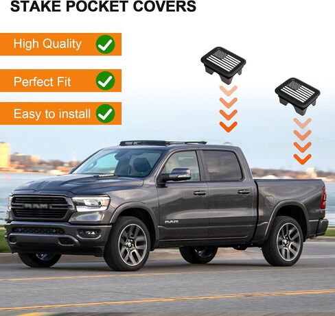 Fit RAM 1500 Stake Pocket Covers for 2019-2024 Dodge RAM 1500,Ational Flag Truck Rear Holes Caps Bed Rail Holes Plugs Covers (2PCS) (Red) in Saudi Arabia