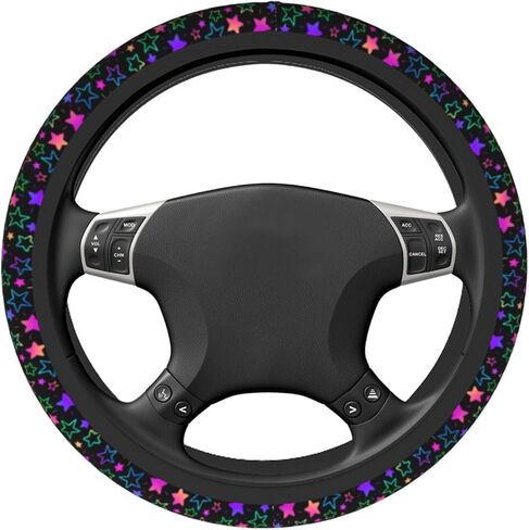 80s 90s Retro Checkered Steering Wheel Cover for Women Men Girls, Universal 15 Inch Anti Slip Steering Wheel Protector Car Accessories Interior for Auto Truck SUV in Saudi Arabia