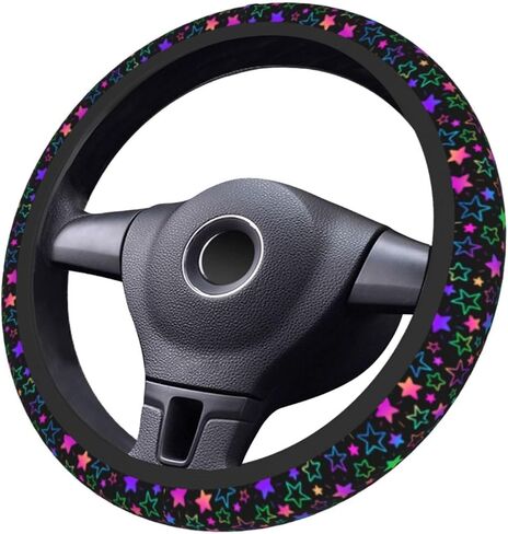 80s 90s Retro Checkered Steering Wheel Cover for Women Men Girls, Universal 15 Inch Anti Slip Steering Wheel Protector Car Accessories Interior for Auto Truck SUV in Saudi Arabia