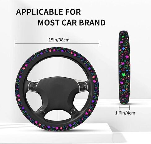 80s 90s Retro Checkered Steering Wheel Cover for Women Men Girls, Universal 15 Inch Anti Slip Steering Wheel Protector Car Accessories Interior for Auto Truck SUV in Saudi Arabia