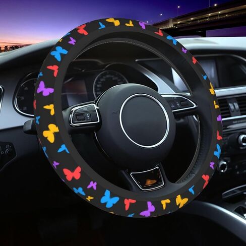80s 90s Retro Checkered Steering Wheel Cover for Women Men Girls, Universal 15 Inch Anti Slip Steering Wheel Protector Car Accessories Interior for Auto Truck SUV in Saudi Arabia