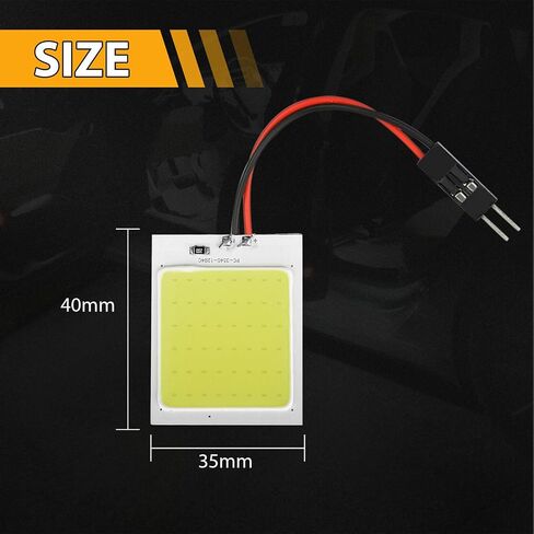 5-Pack Universal 48SMD COB LED لمبات إضاءة لوحة القبة الداخلية للسيارة باللون الأبيض 12 فولت، إحضار محول 5X BA9S T10 FESTON in Kuwait