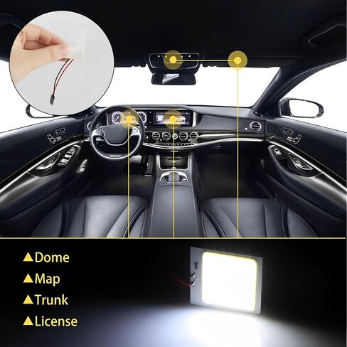 5-Pack Universal 48SMD COB LED لمبات إضاءة لوحة القبة الداخلية للسيارة باللون الأبيض 12 فولت، إحضار محول 5X BA9S T10 FESTON in Kuwait