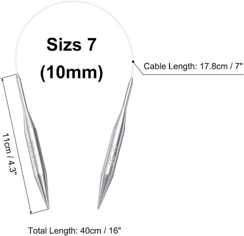 uxcell Size US 3 (3.25mm) Knitting Needles Circular Needle 16 Inch(40cm) Round Metal Stainless Steel Needle for Handmade Projects DIY Knitting in Saudi Arabia