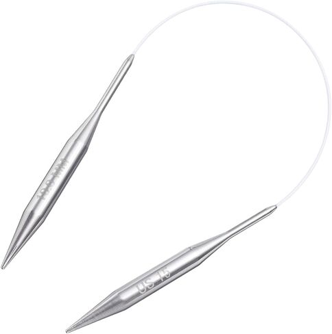 uxcell Size US 3 (3.25mm) Knitting Needles Circular Needle 16 Inch(40cm) Round Metal Stainless Steel Needle for Handmade Projects DIY Knitting in Saudi Arabia