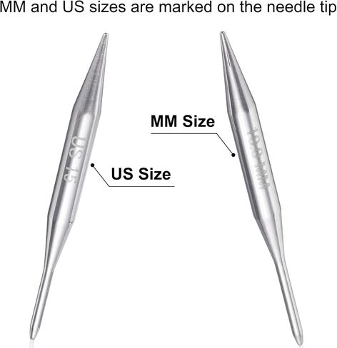 uxcell Size US 3 (3.25mm) Knitting Needles Circular Needle 16 Inch(40cm) Round Metal Stainless Steel Needle for Handmade Projects DIY Knitting in Saudi Arabia
