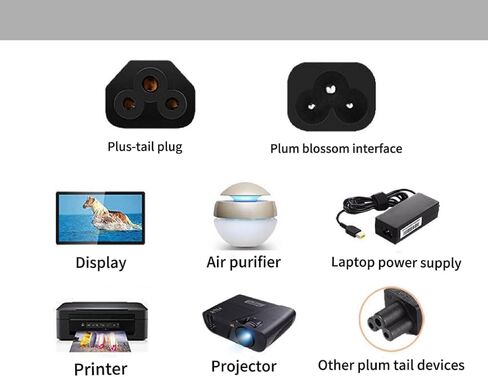 سلك طاقة للكمبيوتر المحمول Generic 3 Prong AC Power Cord قياسي أسود عالمي 250 فولت 10 أمبير 1080 4K شاشة كمبيوتر تلفزيون مناسبة مناسبة لكابل شاحن الكمبيوتر المحمول Lenovo Dell HP Sony وسلك طاقة احتياطي in Kuwait