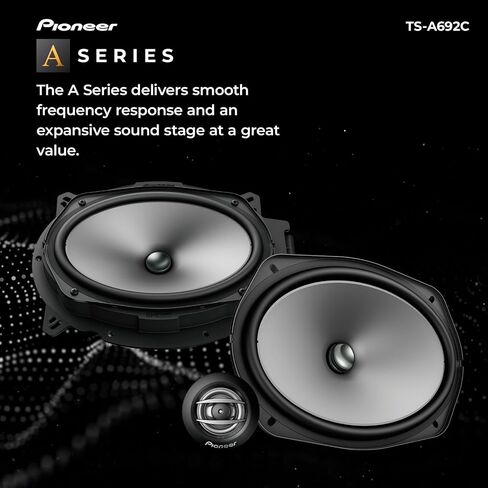 PIONEER TS-A692C A Series 6" x 9" 450 W Max Power, Carbon/Mica-Reinforced IMPP Cone, 20mm PI Tweeter - Component Speakers (Pair),Gray in Kuwait