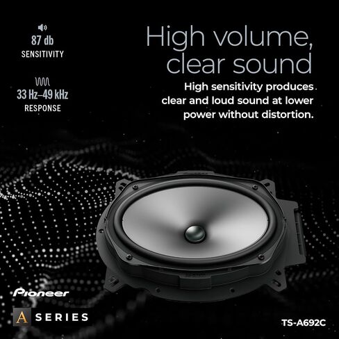 PIONEER TS-A692C A Series 6" x 9" 450 W Max Power, Carbon/Mica-Reinforced IMPP Cone, 20mm PI Tweeter - Component Speakers (Pair),Gray in Kuwait